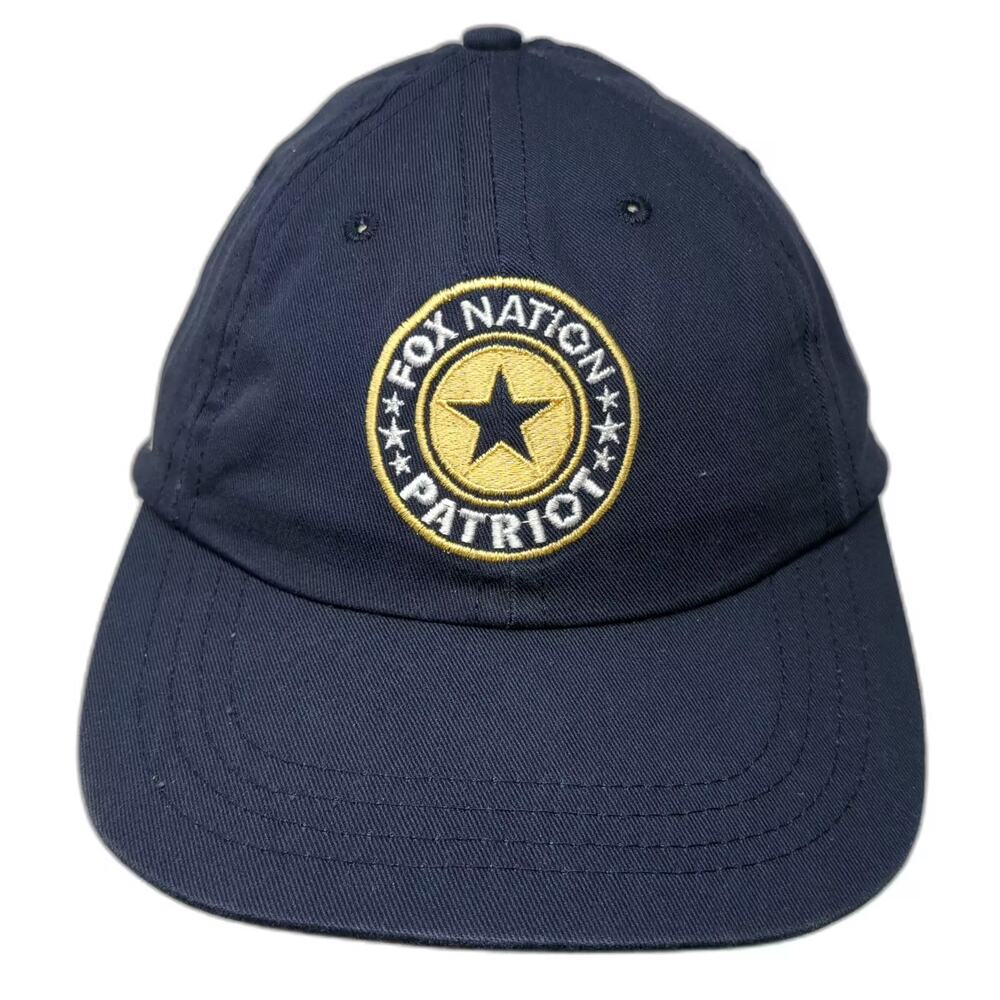 Fox Nation Patriot Baseball Cap Blue Yellow OS Adjustable Slideback USA Hat